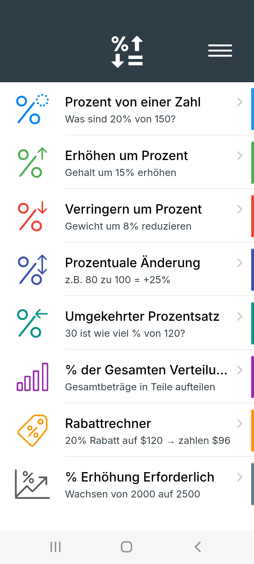 Metis: Prozentrechner