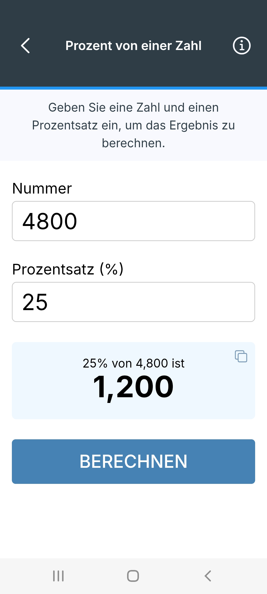 Metis: Prozentrechner