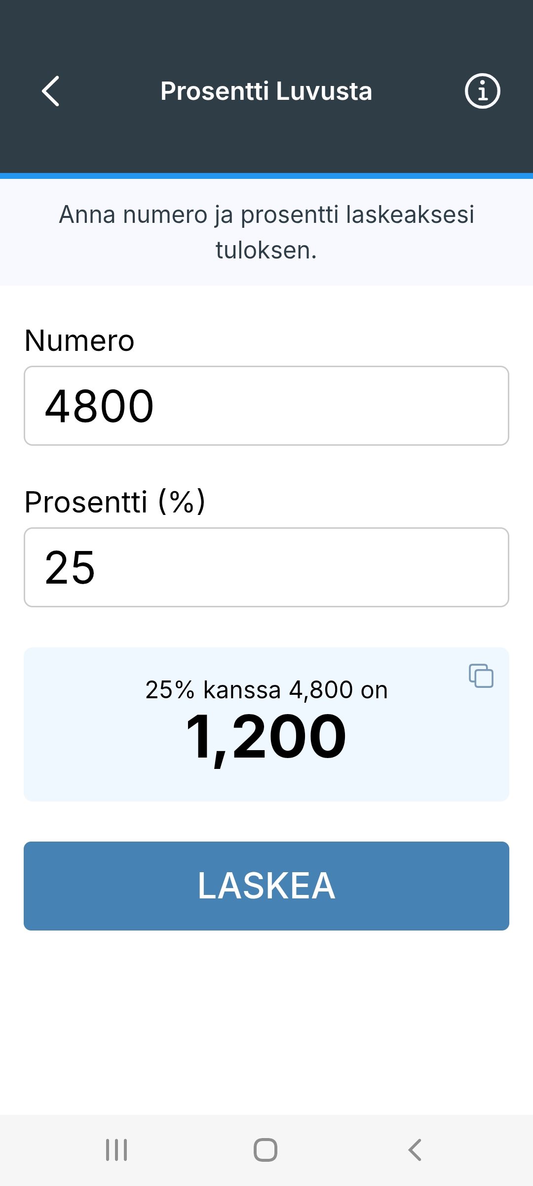 Metis: Prosenttilaskin