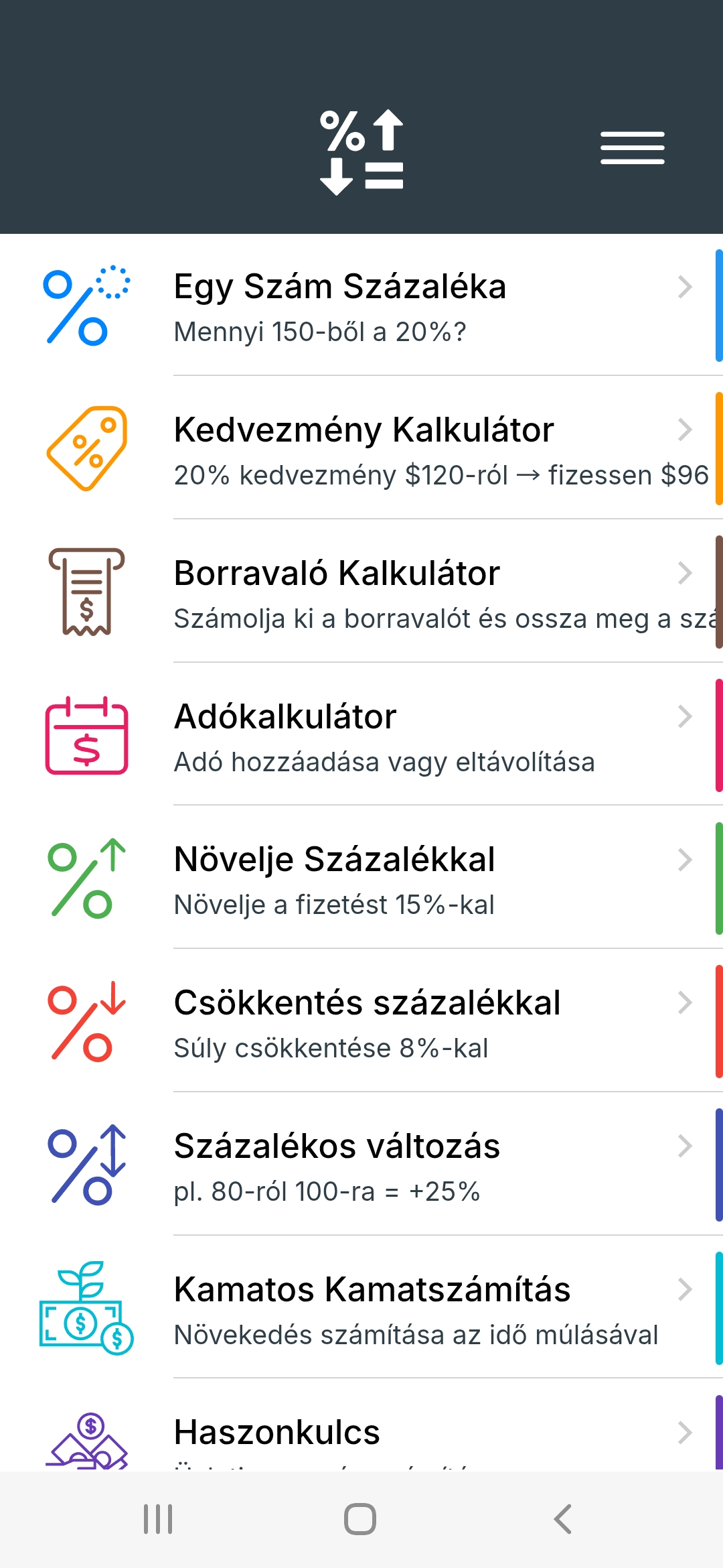 Metis: Százalékszámító