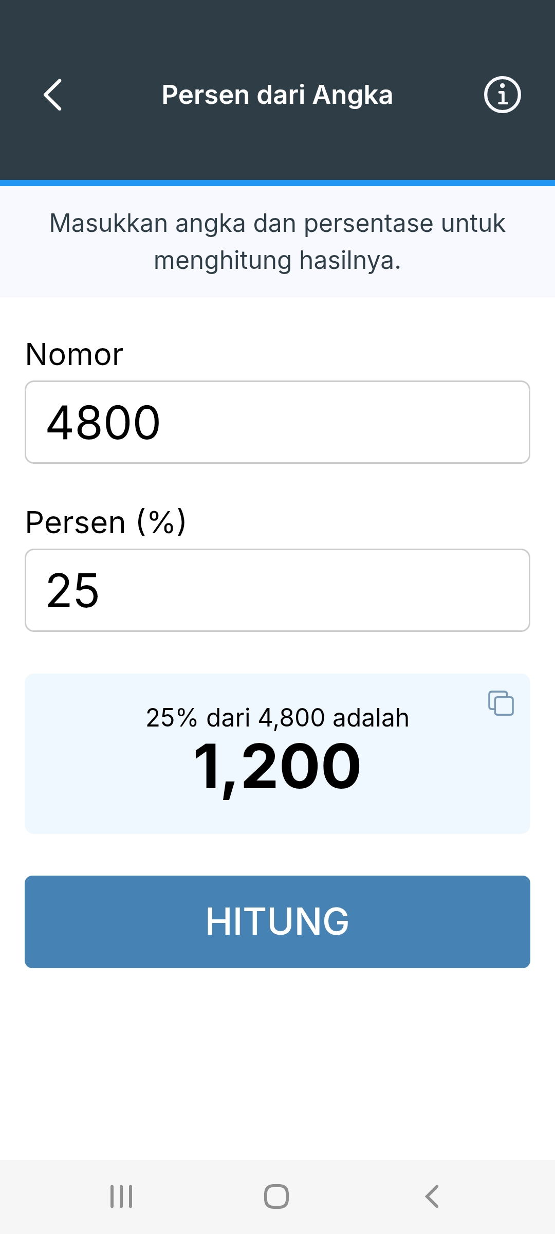 Metis: Kalkulator Persentase
