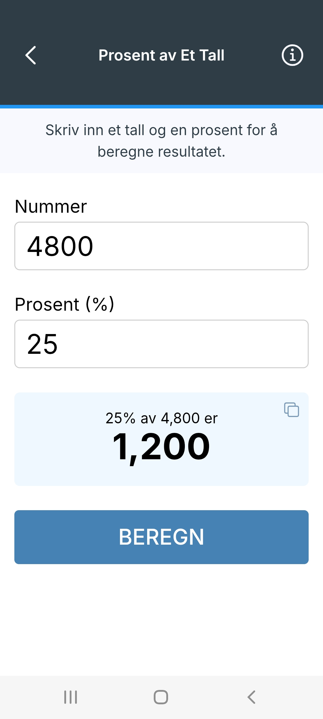 Metis: Prosentkalkulator