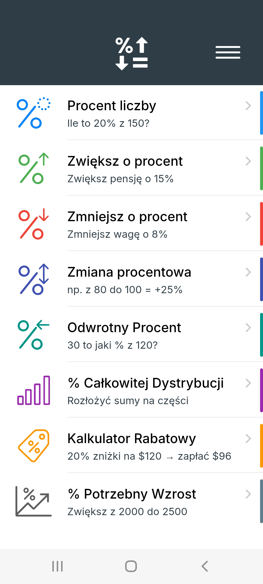 Metis: Kalkulator procentowy