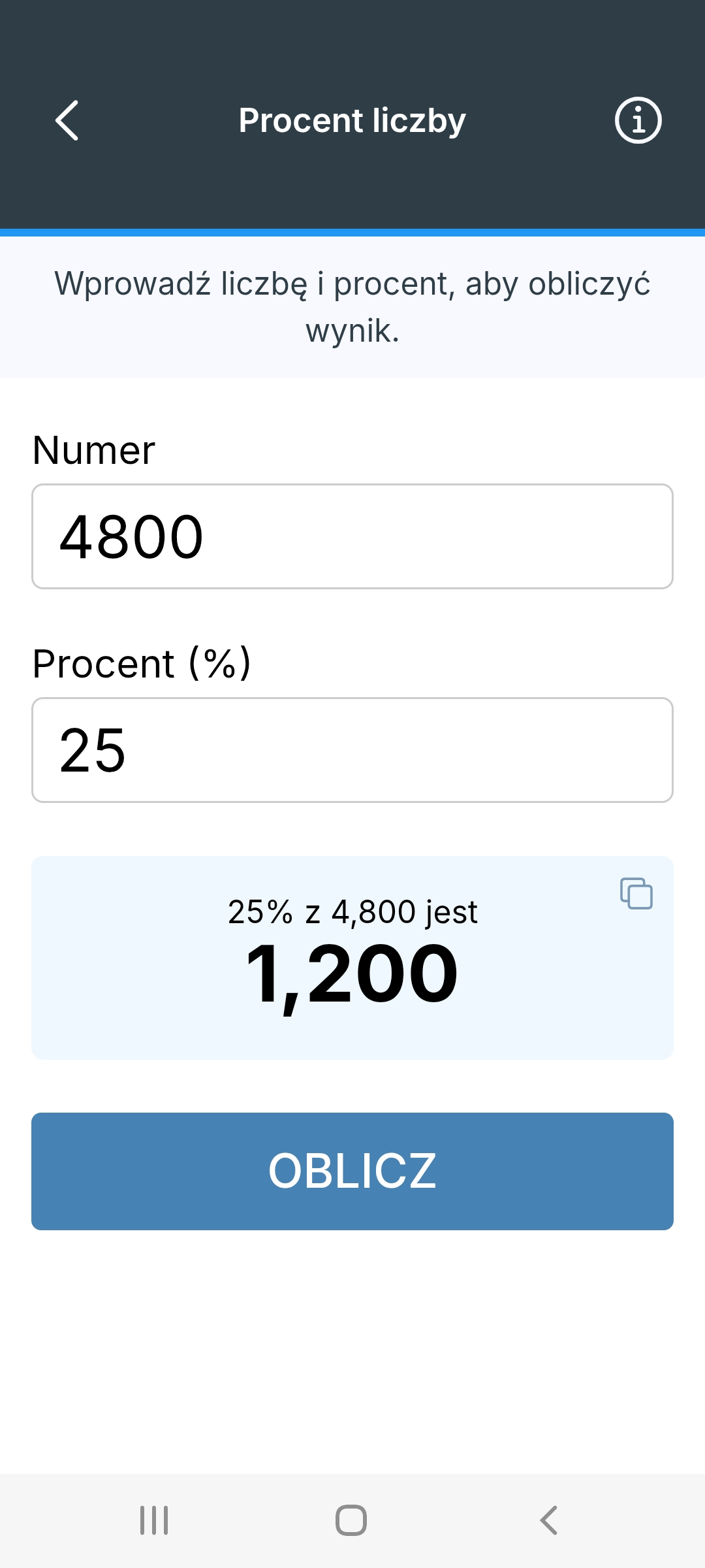 Metis: Kalkulator procentowy