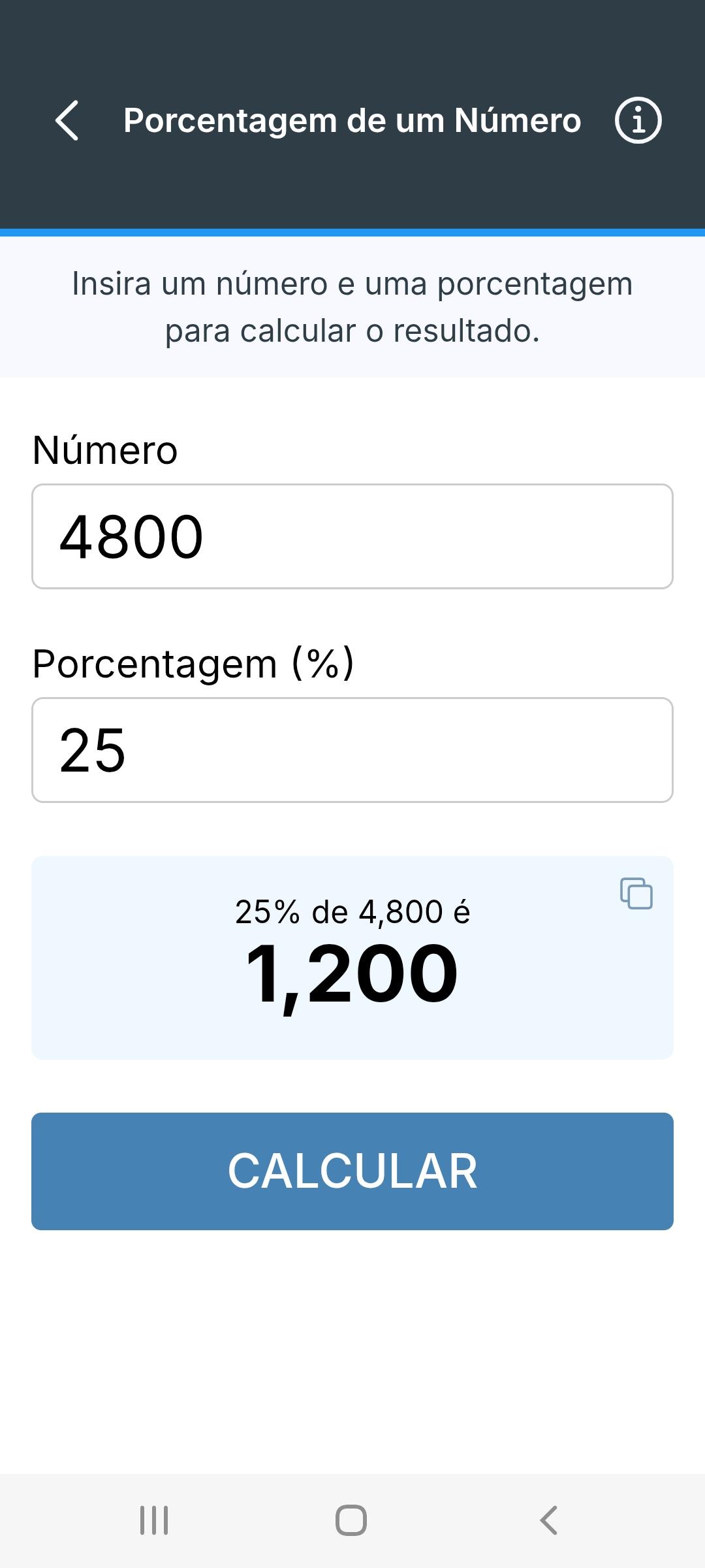 Metis: Calculadora de Porcentagem